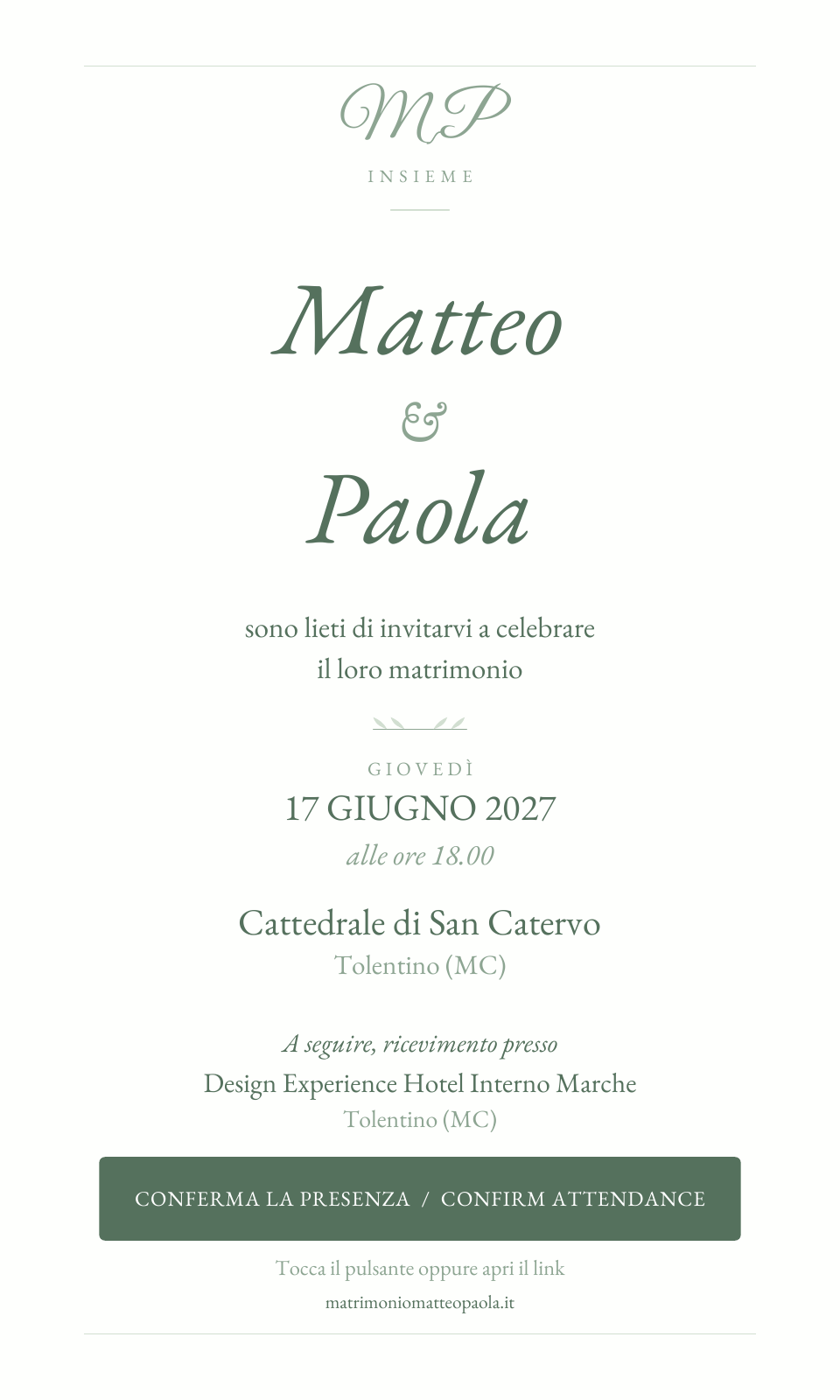 Anteprima della partecipazione di Matteo e Paola